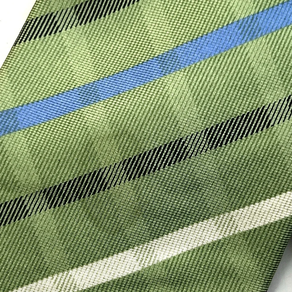 Chaps Green Blue Stripe Tie Silk 3.25